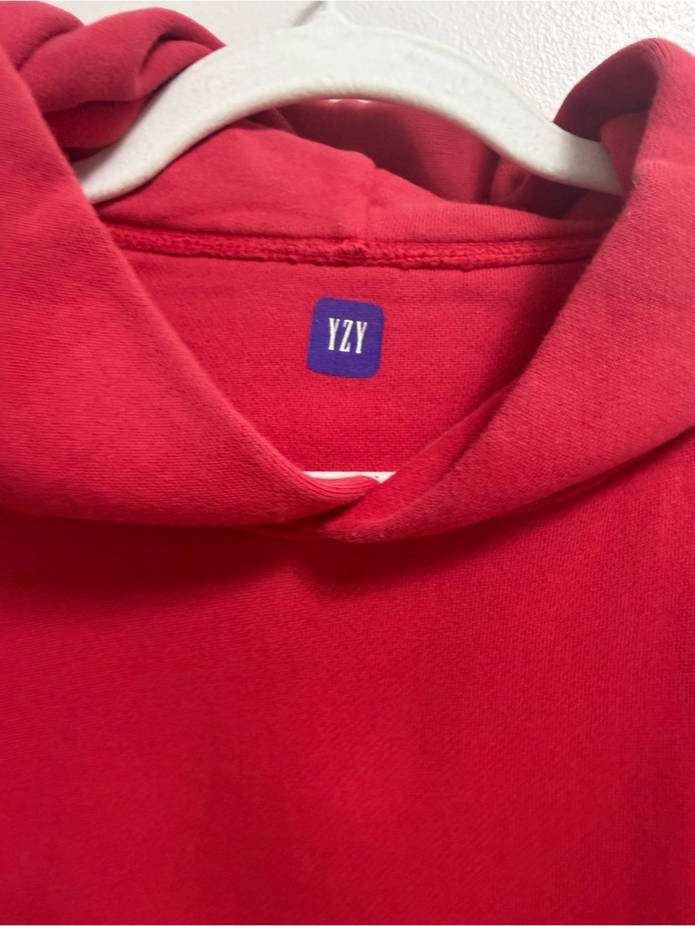 Gap YZY Double Layered Boxy Cropped Heavyweight Perfect Hoodie Red